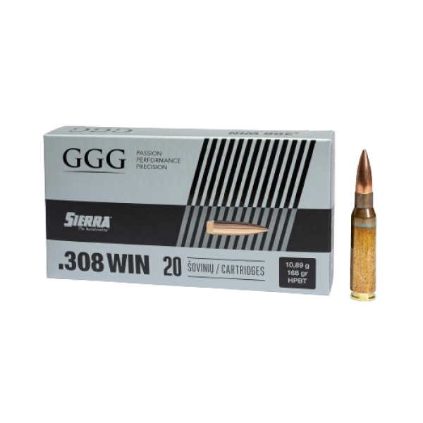 GGG - Ammo .308 Win - 168gr - HPBT Sierra Matchking - 20/Box