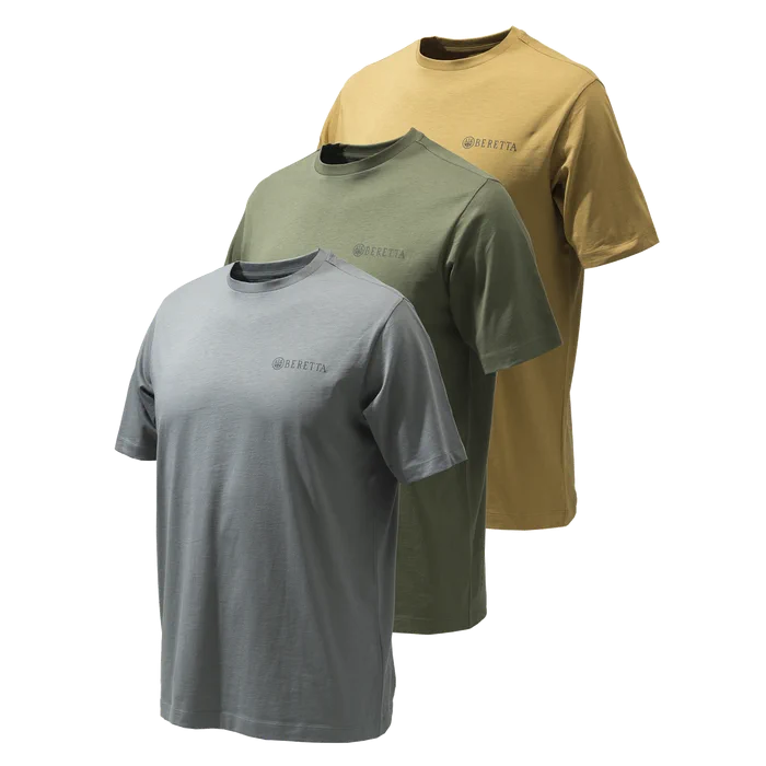 Beretta - Set of 3 Corporate T-Shirts - Coyote , Smoked Pearl, Green