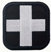 Första Hjälpen - EMS - EMT - MED - Svart/Vit -Patch