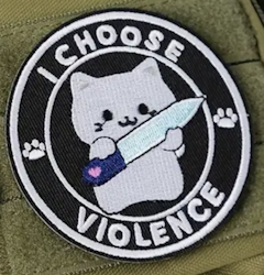 I choose violence - Cat - Svart - Patch