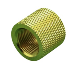 Barrels End - Aluminum 1/2x28 Threaded Protector Nut - Guld