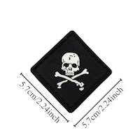 Dödskalle – Svart – PVC Patch