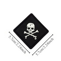 Dödskalle – Svart – PVC Patch