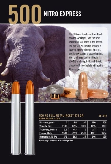 Norma - 500 Nitro Express - Fmj - Woodleigh - 36,94gr570gr - 10/ask