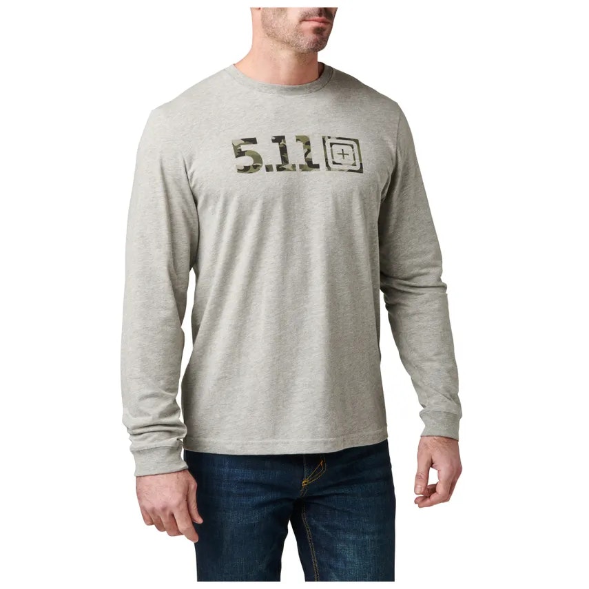 5.11 - Camo Logo Fill Long Sleeve Tee - Heather Gray (016)