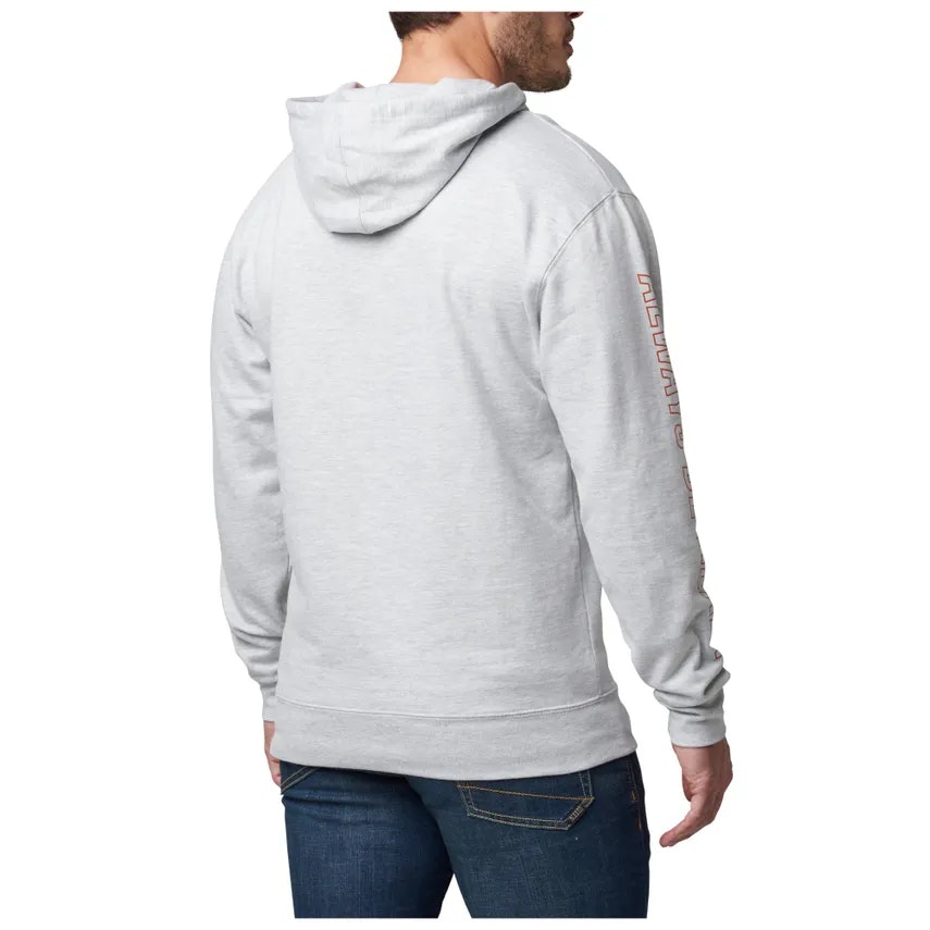 5.11 Scope Hoodie – gråmelerad hoodie med "Always Be Ready"-tryck på ärmen