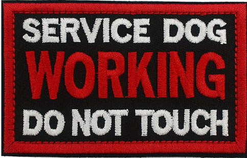 Service dog Working - Do  not touch  - Svart/Röd - Patch