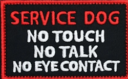 Service dog - NO touch, no talk, no eye contact - Svart/Röd - Patch