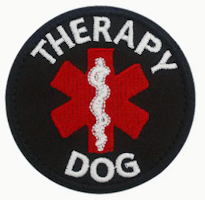 Therapy Dog - Svart/VIt/Röd - Rund - Patch