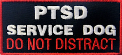 PTSD Service Dog - Do not distract - Svart/röd - Patch