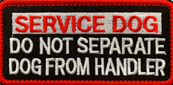 Service Dog. Do not separate dog from handler - Svart/Röd - Patch