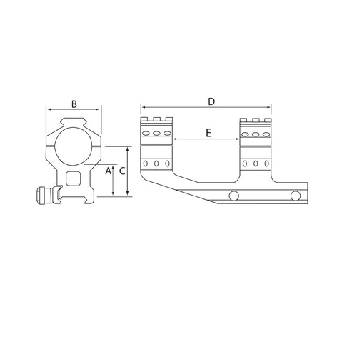 Burris AR-P.E.P.R. Cantilever 30 mm QD-toppfäste med 41 mm centrumhöjd for kikarsikten