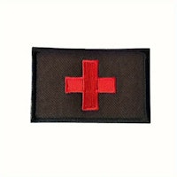 Första hjälpen - Kors - Svart/röd - Patch