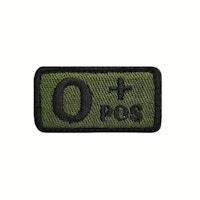 Blodgrupp - O + Pos - Grön/Svart - Patch