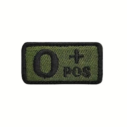 Blodgrupp - O + Pos - Grön/Svart - Patch
