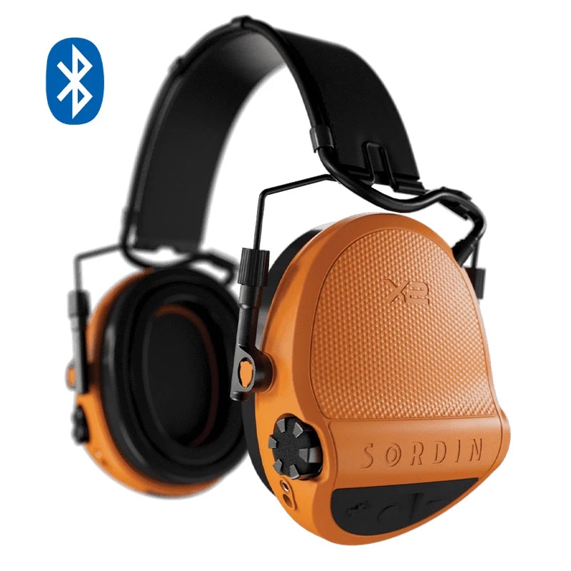 Sordin - Supreme X2 BT Hi-Viz Orange - Headband - Leather - Memory foam