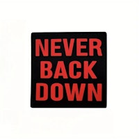 Never back down - Svart/röd - Patch - PVC
