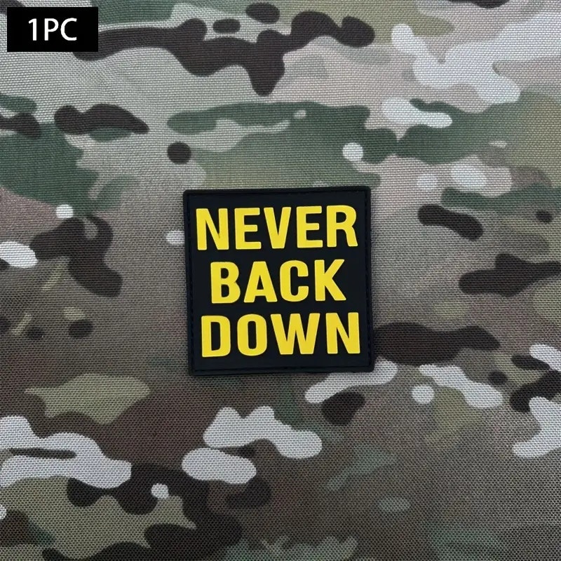 Never back down - Gul - Patch - PVC