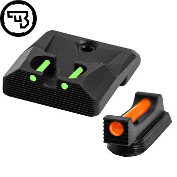 CZ - P-10 - Fast siktes set med fiberoptik - Original CZ - 1,5mm Orange - Grön