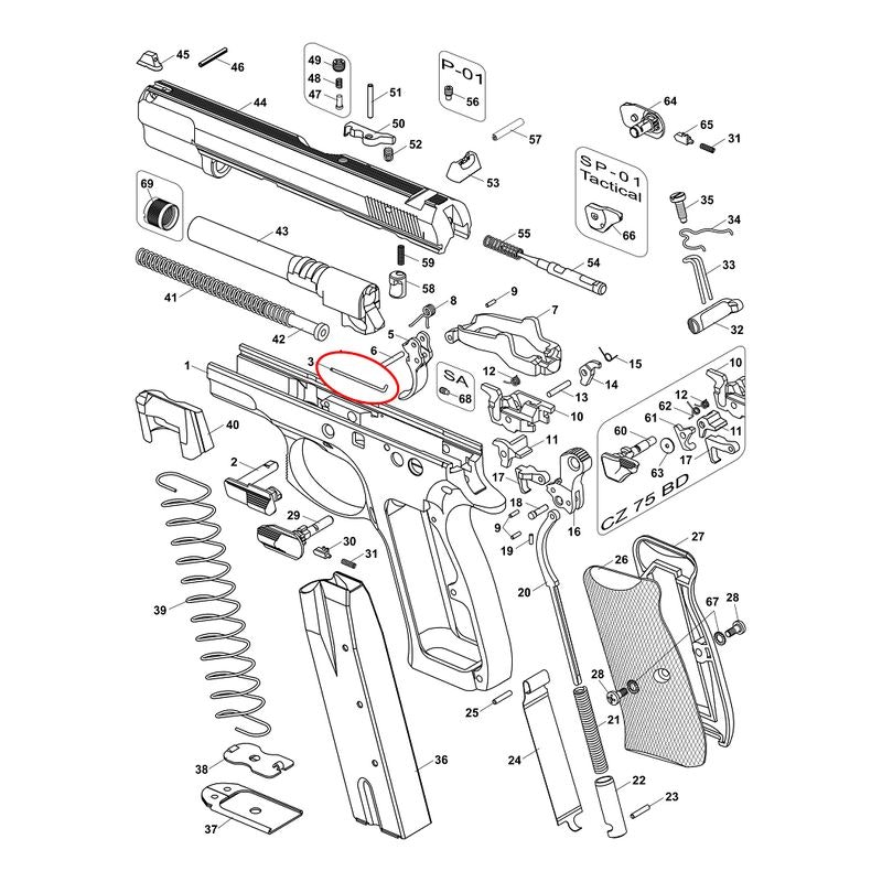 CZ - CZ75,85,SP-01,2075 - Slide stop spring