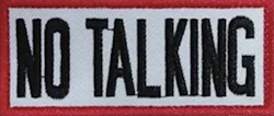 No Talking - Röd/Vit/Svart - Patch