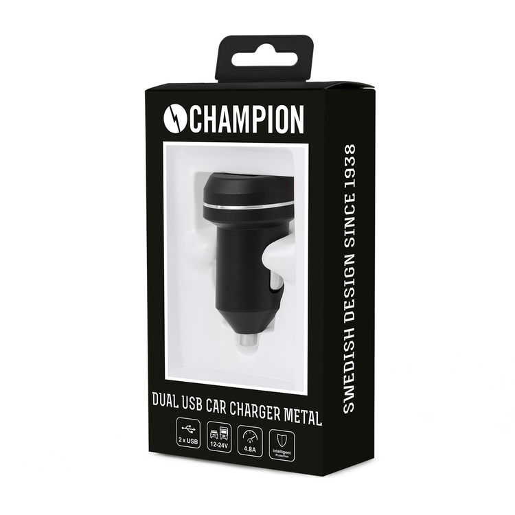 Champion Dual USB Laddare 12/24V 4.8A