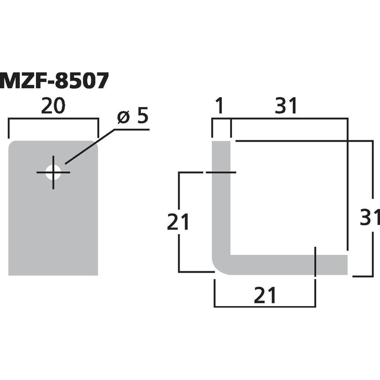 Monacor MZF-8507 Metallvinkel