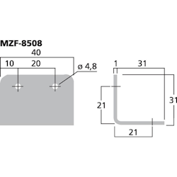 Monacor MZF-8508 Metalvinkel