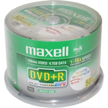 Maxell DVD+R 4,7GB InkJet Printable  50st