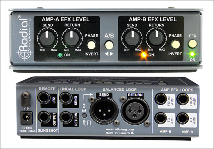Radial Twin Line Effects loop interface for two amps.