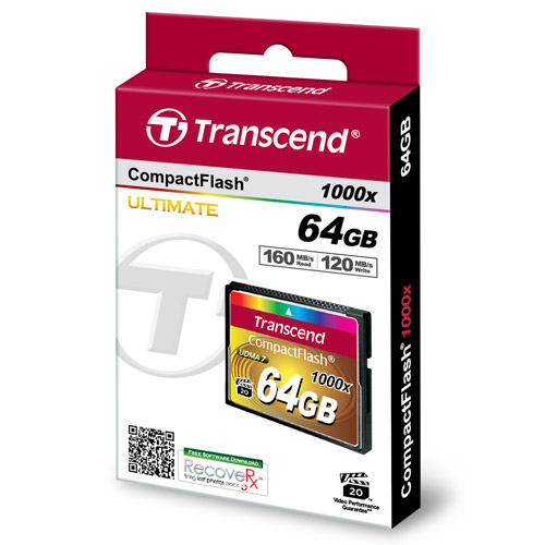 TRANSCEND CompactFlash 64GB 1000x