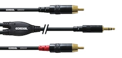Cordial CFY 6 WCC, Y-kabel RCA till 3,5mm tele, svart
