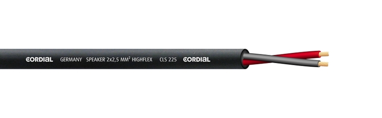 Cordial CLS 225 Högtalarkabel, svart, 2x2,50 mm² (pris/m)