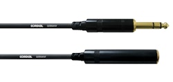 Cordial CFM 5 VK 6,3mm tele, 5m förlängning, svart