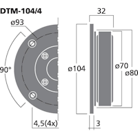 Monacor DTM-104/4 HiFi dome diskant (4ohm)