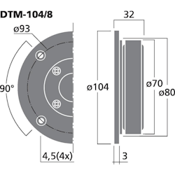 Monacor DTM-104/8 HiFi dome diskant (8ohm)