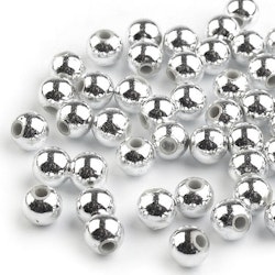 Runda pärlor 6 mm - silvermetallic (200 st)