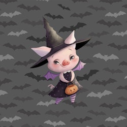Joggingtyg Halloweengris (40 x 50 cm)