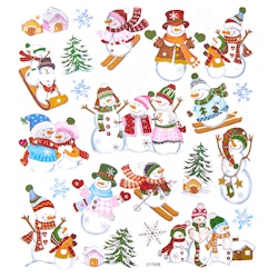 Stickers - Glada snögubbar