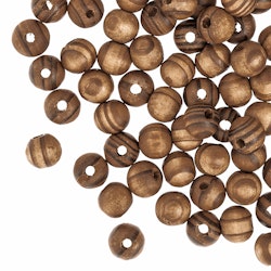 Träpärlor av tall 10 mm - mörk (100 st)