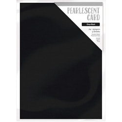 Pearlescent card A4 - Onyx Black (5 st)
