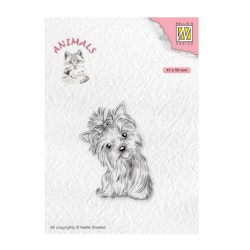 Clear stamp - Hund med rosett