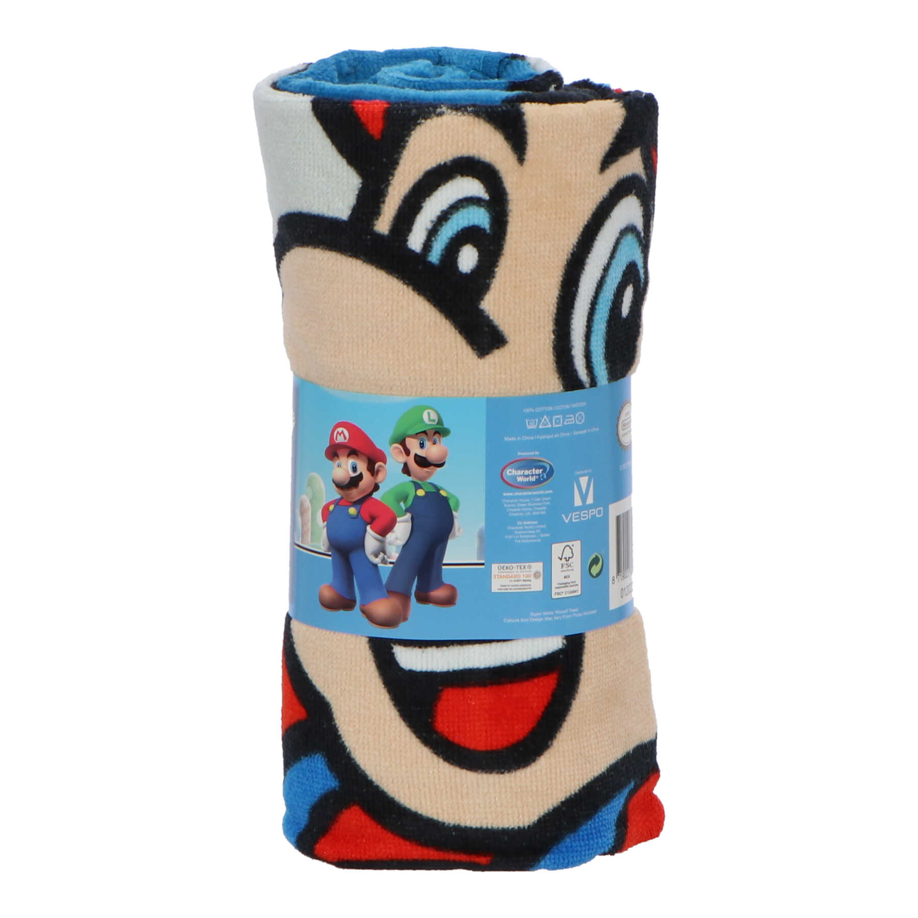 Super Mario Badhandduk Handduk 140x70 cm - 100% Bomull