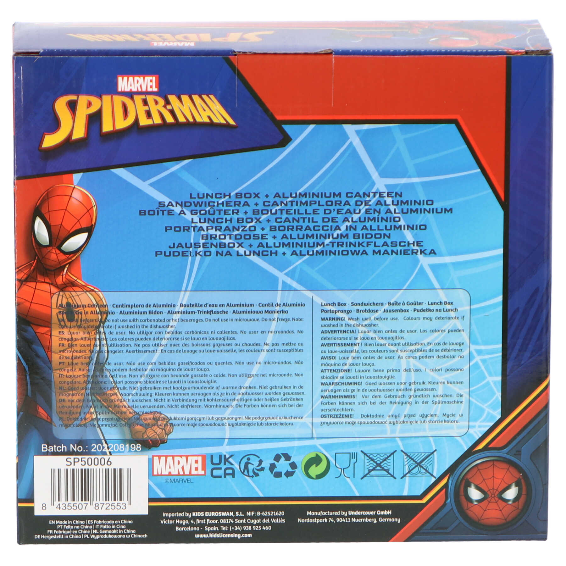 Matlåda och vattenflaska - Spiderman