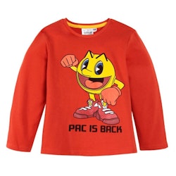 T-shirt Röd, långärmad - Pac-Man