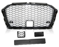 Audi A3 8V Frontgrill RS-Look Honeycomb Blank Sort 17- PDC