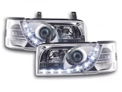 Daylight headlight LED DRL look VW Bus type T4 90-96 chrome for right-hand drive