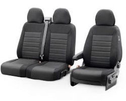 Original Design Textile seat covers 2+1 suitable for Ford Transit Custom 2012- (with arm rest in bench)