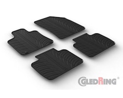 Rubber car mats set suitable for Peugeot 508 II 2019- (T profile 4-pieces + mounting clips)