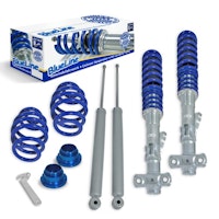 BlueLine Coilover Kit with Domcap Set suitable for BMW E36 4 and 6 cylinder all models except M3, year 06.1992-2000